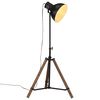 vidaXL Подова лампа, 25 W, черна, 75x75x90-150 см, E27