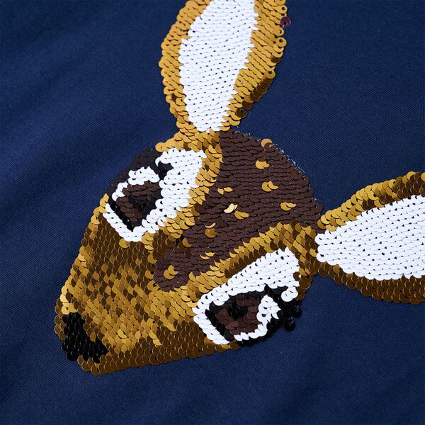 Детска тениска с дълъг ръкав, нейви, 128