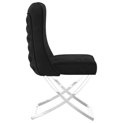 vidaXL Трапезен стол черен 53x52x98 см кадифе и неръждаема стомана