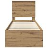 vidaXL Рамка за легло Дъб Артизан 75 x 190 cm Солидно борово дърво