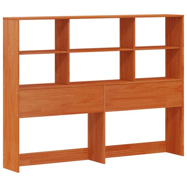 vidaXL Легло с рама и главата за съхранение Восъчен Кафяв 140 x 190 cm