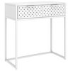 vidaXL Конзолна маса, бяла, 72x35x75 cм, стомана