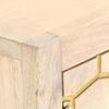 vidaXL Бюфет, златист, 120x30x75 см, мангово дърво масив
