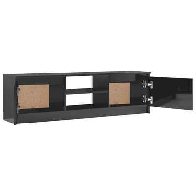 vidaXL ТВ шкаф, сиво със силен гланц, 120x30x35,5 см, ПДЧ