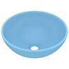 vidaXL Мивка за баня лукс кръгла светлосин мат 32,5x14 см керамика