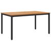 vidaXL Маса за открито Естествено и черно 150 x 90 x 75 cm