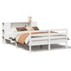 vidaXL Легло с етажерка за книги, без матрак, 150x200 см, бор масив