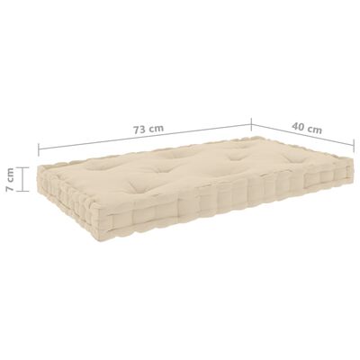 vidaXL Палетни възглавници за под, 6 бр, бежови, памук