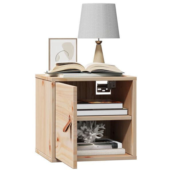 vidaXL Стенен шкаф 31,5x30x30 см, масивна дървесина, бор