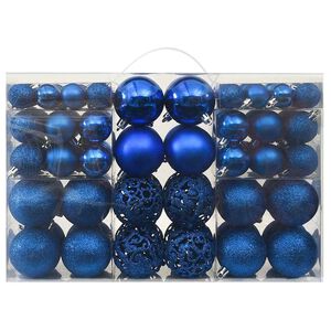 vidaXL Комплект коледни топки, 100 бр, сини