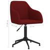 vidaXL Въртящи се трапезни столове, 2 бр, виненочервени, кадифе