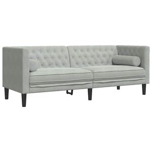 vidaXL Диван Светлосиво 194 x 74,5 x 70,5 см Кадифе