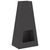vidaXL Огнище Черно 50 x 35 x 100 см Патинираща стомана
