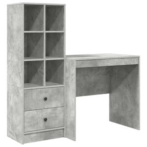 vidaXL Бюро Циментено сиво 125,5 x 50 x 127 см 2 бр.