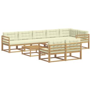 vidaXL Комплект дивани за открито 9 pcs Бяло и кремаво 79 x 79 x 37 см