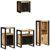 vidaXL Комплект мебели за баня 4 бр. Кафяв и черен 55 x 35 x 60 см