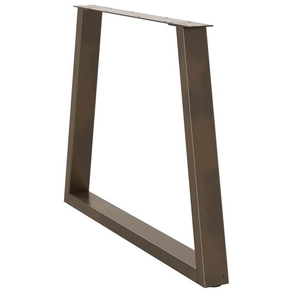 vidaXL Крака за трапезна маса, V-образни, 2 бр., естествена стомана, 90 x (72-73,3) см, стомана