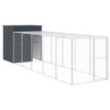 vidaXL Клетка за пилета с волиера, антрацит, 165x659x181 см, стомана