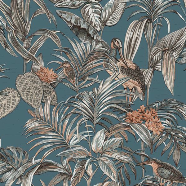 DUTCH WALLCOVERINGS Тапет "Райска птица", син