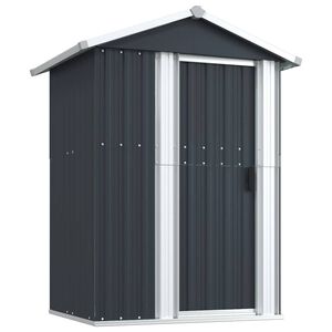 vidaXL Градинска барака антрацит 126x97,5x177 см поцинкована стомана