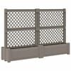 vidaXL Голям сандък с решетка 2 pcs Сиво 200 x 43 x 133,5 см ПП