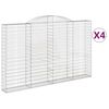 vidaXL Габионни кошници арка 4 бр 300x30x180/200 см поцинковано желязо