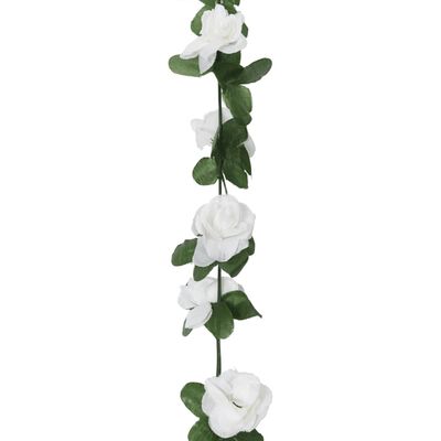 vidaXL Гирлянди от изкуствени цветя 6 бр пролетно бели 250 см