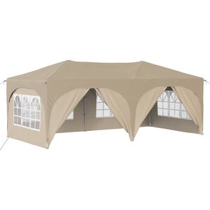 vidaXL Поп-ъп парти палатка Крем 575 x 288 x 245 см Оксфордска тъкан