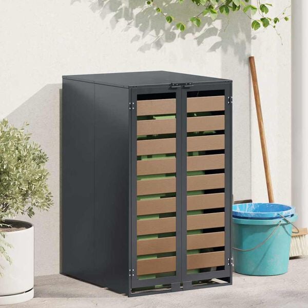 vidaXL Съхранение за кош за отпадъци с газов капак за 240L контейнер