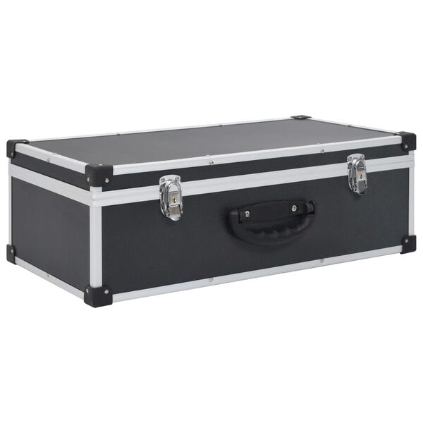 vidaXL CD куфар за 80 диска, алуминий, ABS, черен