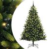 vidaXL Изкуствен сгъваем коледен дърво с 300 LED светлини Зелено