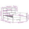 vidaXL Легло с етажерка за книги, без матрак, 140x200 см, бор масив
