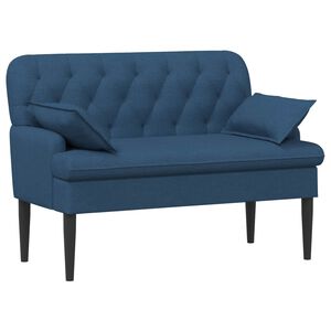 vidaXL Двуместен диван с копчета Синьо 111 x 68 x 80 см Текстил