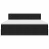 vidaXL Легло с място за съхранение и LED Черно 180 x 200 cm Кадифе