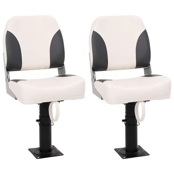 vidaXL Сгъваеми седалки за лодка, комплект от 2, ниска облегалка
