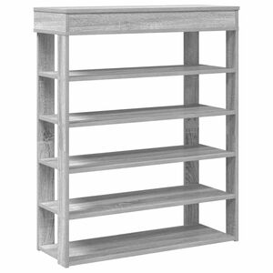 vidaXL Етажерка за обувки, сив сонома, 80x30x98 см, инженерно дърво