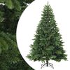 vidaXL Изкуствено коледно дърво с хингед с поставка Зелен 210 cm
