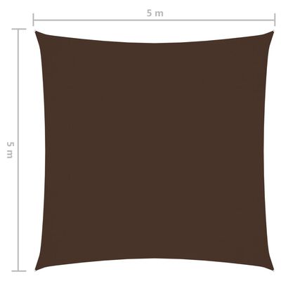 vidaXL Платно-сенник, Оксфорд текстил, квадратно, 5x5 м, кафяво