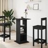 vidaXL Бар маса с рафт, черна, 60x60x102 см, инженерно дърво