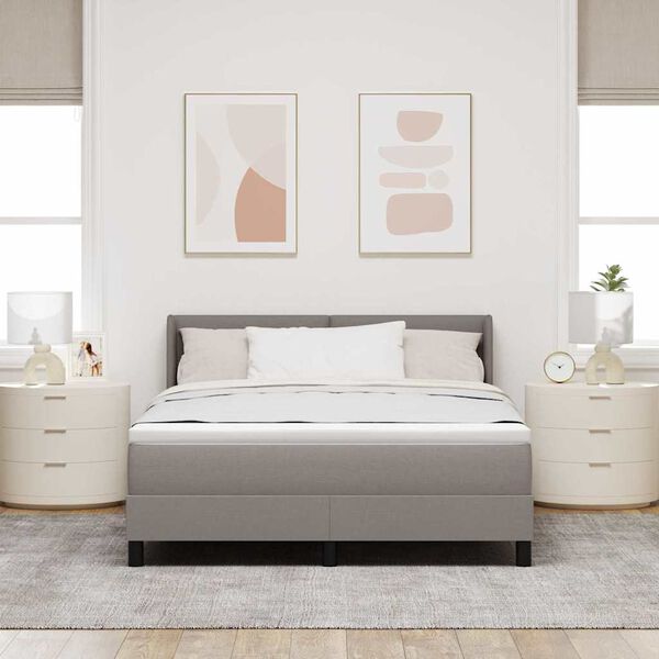 vidaXL Легло с пружинирана основа Таупе 190 x 140 см Полиестер