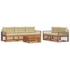 vidaXL Комплект дивани за открито 6 pcs Натурален и Бежов