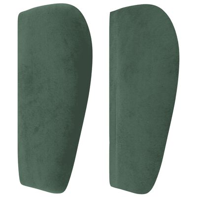 vidaXL Боксспринг легло с матрак, тъмнозелено, 100x200 см, кадифе