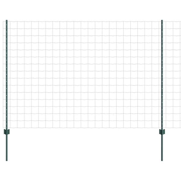 vidaXL Ограда с пост Зелен 1,6 x 10 m Стомана и PVC