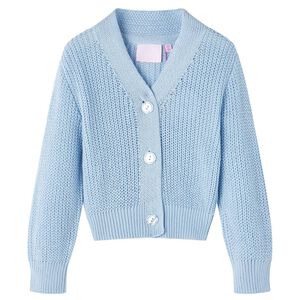vidaXL Детска жилетка, плетена, синя, 92