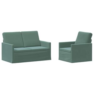 vidaXL Комплект дивани 2 pcs Морско зелено Кадифе
