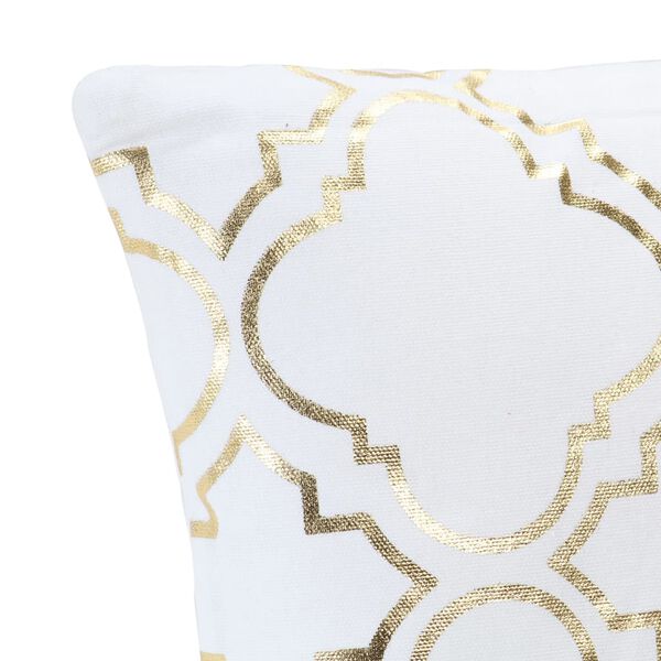 vidaXL Възглавници, 2 бр, принт фолио, бяло-златисти, 40x40 см, памук