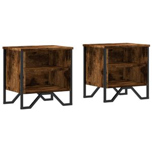 vidaXL Нощни шкафчета, опушен дъб, 2 бр, 40x30x40 см, инженерно дърво