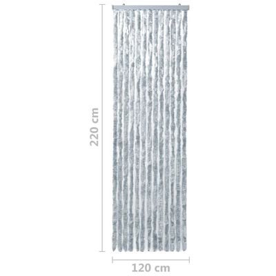 vidaXL Завеса против насекоми, бяло и сиво, 120x220 см, шенил