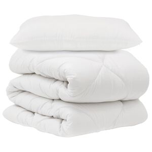 vidaXL Комплект завивки с възглавница 2 pcs Бяло Микрофибър