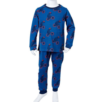 Детска пижама с дълъг ръкав, петролено, 92
